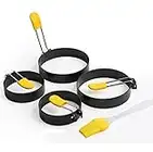 Egg Ring 4 Pack Two Sizes 3" 4" Anti-Scald Non Stick Egg Bigger Rings for Fried Eggs Shaping…