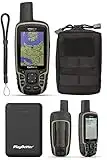 Garmin GPSMAP 65 Hiking GPS Tactical Bundle | with PlayBetter Tactical Pouch, Portable Charger, GPS Tether Lanyard | TOPO Maps, GNSS Support | Rugged GPS Handheld