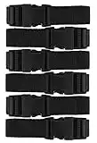 Harrier Hardware Utility Strap with Quick-Release Buckle, Black, 72-Inch, 6-Pack