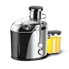 Spremiagrumi compatto, centrifugo da 500 ml, 21.000 rpm, 400 W, spremiagrumi ad alta potenza, facile da pulire, in acciaio inox, per limone mela uva, 220 V, spremiagrumi elettrici (UK)