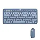 Logitech K380 für Mac + M350 kabelloses Tastatur-Maus-Set schlankes mobiles Design, leise Klicks, Lange Akkulaufzeit, Bluetooth, Multi-Device mit Easy-Switch – macOS, iPadOS, iOS - Blaubeere