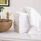 DG Collections Sac de Farine Les Serviettes Vaisselle, 100% Coton, Un Ensemble de 12 (27 x 27 Pouces), Multi-Purpose Vintage Blanc Cuisine Serviettes, très Doux, très Absorbant, Charpie,