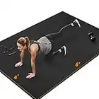 Grande tappetino per esercizi fitness per casa palestra spessa 183x123x0.7 cm innhom allenamento tappetino per fitness, palestra, attrezzature per pavimenti in gomma resistente per palestra