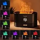 Tiandirenhe Flame Essential Oil Diffuser, 180ML Silent Aromatherapy Mini humidifier, Cool Mist Diffuser with Waterless Auto Shut-Off Protection, 6 LED Light Colors