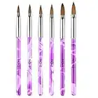 Nail Art Brush,Nail Painting Brush,6 Pieces Nail Art Tips Builder Brush UV Gel Acrylic Nail Brush for Nail Art Design Painting Salon and DIY