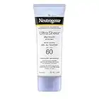 Neutrogena Ultra Sheer Dry-Touch Sunscreen SPF 60, Water & Sweat Resistant, non-comedogenic, won't clog pores, 88mL