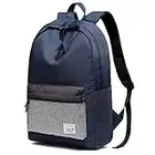 Backpack for Men and Women,VASCHY Water-Resistant Classic Lightweight Unisex School Casual Daypack Travel Rucksack Fits 15inch Laptop with Water Bottle Pockets Navy Blue