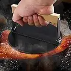 bodkar Smash Burger Press 6 inch, Round Burger Smasher Grill Press for Griddle Bacon Press Meat Steak Press with Wood Handle