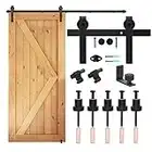 CCJH 6.6FT/2M Herraje para Puerta Corredera Kit de Accesorios para Puertas Correderas, Contiene Guía de suelo ajustable