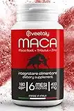 Veetaly Maca Peruviana, Tribulus Terrestris, Zinco - 6 Mesi di Fornitura, 180 Compresse Vegan