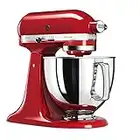 KitchenAid Artisan Robot pâtissier à tête inclinable 4,8L - 5KSM125 (Rouge empire, Acciaio inox, 50/60 Hz)