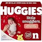 HUGGIES Newborn Diapers - Little Snugglers Disposable Baby Diapers, 128ct, Giant Pack (Packaging May Vary)