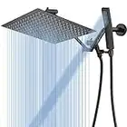 Shower Head | NERDON Dual Square Shower Head | 12" Shower Head Combo | Rainfall Shower Head with Handheld | Combined 3-Way Diverter | with 15'' Brass Adjustable Extension Arm - A Bathroom Upgrade