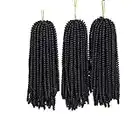 Eunice Hair - Extension per capelli, ricci stile afro, 3 confezioni, colore: nero