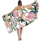 Runmeihe Beach Towel, 71"x32" Double Sides Oversized Microfibre Beach Towel for Adult, Lightweight Extra Large Quick Drying Sand Free Pool Towel for Swimming, Sports, Beach, Gym-Sunset(Thin)