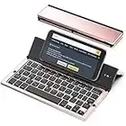 Folding Keyboard, Geyes Portable Wireless Keyboard with Stand Holder, Aluminum Alloy Housing, Pocket Size Foldable Bluetooth Keyboard for iPad, iPhone,Smartphones and Windows Tablets,Laptops;