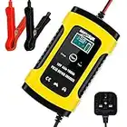 Hutigertech Car Battery Charger & Maintainer 6A 12V Fully Automatic Battery Charger with LCD Screen, Used to Charger, Maintain and Repair Batteries for Cars, Motorcycles, Boat and More