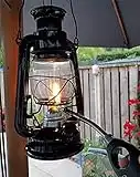 Vintage Decor ® Storm Lantern 12 inch Premium Large Oil Lamp Black Burning Hurricane Lantern Retro Kerosene Lamps Classic Oil Lamp Table Lanterns for Home, Garden, Camping Citronella