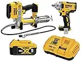 DEWALT 20V MAX* Impact Wrench, Automotive Kit, 1/2-Inch Mid-Range Wrench and Grease Gun, 2-Tool (DCK206P1)