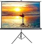 VIVO 100 inch Portable Indoor Outdoor Projector Screen, 100 Inch Diagonal Projection HD 4:3 Projection, 4K 3D 1080P HD Pull Up Foldable Stand Tripod, PS-T-100