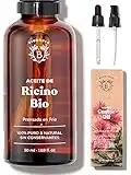 Bionoble Aceite de Ricino Orgánico 50ml - 100% Puro y Prensado en Frío - Pestañas, Cejas, Cuerpo, Cabello, Barba, Uñas - Vegano y Cruelty Free - Castor Oil - Botella de Vidrio + Pipeta + Bomba