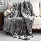 Uttermara Coperta ponderata Queen Size 6,8 kg 152,4 x 203,2 cm, coperta pesante Sherpa con morbido pile morbido, comoda coperta spessa per dormire e rilassarsi, grigio