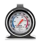 Chef Aid Stainless Steel Oven Thermometer for use with fan, gas, electric, pizza oven, air fryer, or range cooker - cooking/baking/grilling/BBQ, hang or stand inside oven, Easy to read display