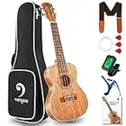 Ukulele Concert Mahogany, 23 inch Ukelele Bundle for Beginners Adults Professional Four String Ukulele Wooden Hawaiian Starter Uke Kit, by Vangoa