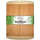 Heim Concept Organic Bamboo Large Cutting Board with End Groove, Beige