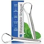 Limpiador de Lengua Bucal Acero Inoxidable | 2 Unidades | Raspador de Lengua | Limpia Lenguas Antibacteria | Rascador Lingual | Limpiador Lengua | Limpiador Lingual Metálico | ORAVIX