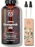 Bionoble Organic Fenugreek Oil 50ml - Oily Macerate made with Sunflower Oil - 100% Pure and Natural - Body, Chest, Buttocks, Hair - Vegan and Cruelty Free - Glass Bottle + Pipette + Pump