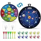 Yuning Juego de Tablero de Dardos para Niños, 33 cm Dardo de Juguete de Doble Cara, Diana Infantil de Velcro con 12 Bolas Adhesivas 6 Dardos, Juguete Navidad Cumpleaños Regalo para Niños y Niñas