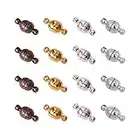 PH PandaHall 100 Sets Brass Magnetic Clasps Mixed Color Round Magnet Converter Jewelry Clasps Buckle Ball for Bracelet Necklace Jewelry DIY Making