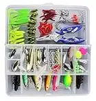 Vicloon 120 PCS Angeln Köder gemischt einschließlich Spinner, VIB, Höhenhaken, Einzelhaken, Drehgelenke, Zangen, Führer, etc. für Süßwasser-Salzwasser-Fischen