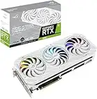 Asus ROG Strix GeForce RTX 3090 White OC Edition 24 Go GDDR6X Carte Graphique PCIe 4.0 Ventilateurs Axial-Tech 0dB Design 2.9 Fentes Dual BIOS SAP II MaxContact Blanc