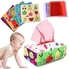 YOGINGO Baby Toys 6 to 12 Months - Tissue Box Toy Montessori for Babies 6-12 Months, Soft Stuffed High Contrast Crinkle Infant Sensory Toys, Boys&Girls Kids Early Learning Gifts
