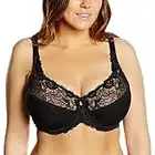 DELIMIRA Women's Plus Size Full Coverage Non Padded Underwire Minimizer Lace Bra Black 36E