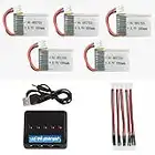 CBB 3.7V 150mAh Lipo Battery for JJRC H36 Eachine E010 E011 GoolRC T36 RC Quadcopter 5 Pack with 5-in-1 Battery Charger