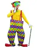 FNA Fashions® Adult Rainbow Clown Circus Costume Boys Hen Do Night Party Fancy Dress Outfit (Clown Costume, One Size)