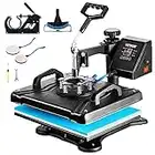 VEVOR Transferpresse Hitzepresse Textilpresse Heat Press 360 Grad Schwenkbar DIY Mulitifunktional Sublimation Wärmepresse mit Digitaler LED-Temperatur- und Zeitcontroller 5 in 1 Schwarz 12 X 15 inch