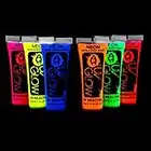 UV Glow Lot de 6 tubes de peinture fluorescente pour le visage et le corps 6 x 10 ml