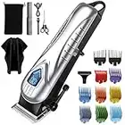 Hair Clippers for Men&Women, 5 Hours Cordless Hair Cutting Kit with 10 Combs, LED Display, Low Noise Professional Beard Trimmer Barber Clippers Hair Cutting Kit with Scissors,Cape