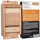 INCLY Kit de casa de murciélago pequeño para exteriores, 14.6 x 6.7 x 2.2 pulgadas, caja de refugio de una sola cámara, madera de cedro natural, preacabada, fácil de instalar