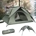 Camping Tent 2-3 Man Tent Instant Pop Up Tent, 2 in 1 Double Layers Waterproof Dome Tent, Automatic Setup Family Tent for Hiking Backpacking