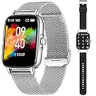 Smartwatch Donna Uomo 1,7'' HD Orologio Tracker Fitness con Risposta Chiamate Cardiofrequenzimetro SpO2 Monitor Sonno Contapassi Notifiche Messaggi Cronometro Smart Watch Sportivo per Android iOS