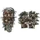 Maschera Mimetica 3D Leaf Stereo Turchia +1 Paio Pesca Caccia Guanti Foglia 3D Sport all'Aria Aperta Caccia Ghillie Suit