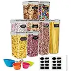 rokrist Vorratsdosen 8 Set, Aufbewahrungsbox Küche mit Deckel, Vorratsdosen Eckig Luftdicht Behälter, Küchen Organizer Aufbewahrung für Nudeln,Kaffeebohnen, Mehl, Zucker, Cornflakes