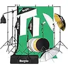 Bonnlo Photography Video Lighting Kit,2M x 3M Background Stand Backdrop Support System,Umbrellas Softbox Continuous Lighting Kit for Photo Studio Product, Portrait and Video Shooting