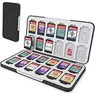 HEIYING Game Card Aufbewahrungsbox für Switch Game Card, Tragbare Schutzhülle Switch OLED Game Memory Card Storage mit 24 Game Card Slots und 24 Micro SD Card Slots.