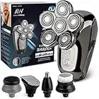 AidallsWellup Men’s 5-in-1 Electric Head Shaver for Bald Men - Head Shaver for Men - Anti-Pinch - Ergonomic Design - Cordless and Rechargeable.